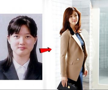 ​韩国女星姜敏京承认整容前后照片对比