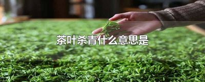 ​茶叶杀青是第几道工序 需要用到杀青方法加工的茶叶